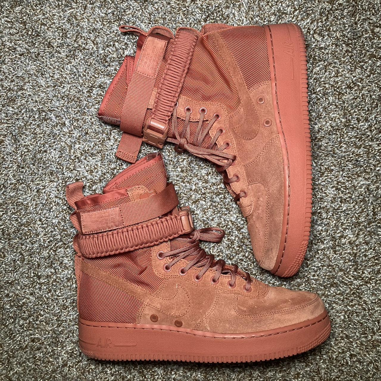 dusty peach burnt orange air force one high top