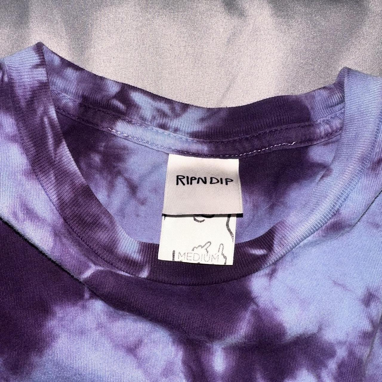 RIPNDIP Mens medium t shirt purple tie dye with... - Depop