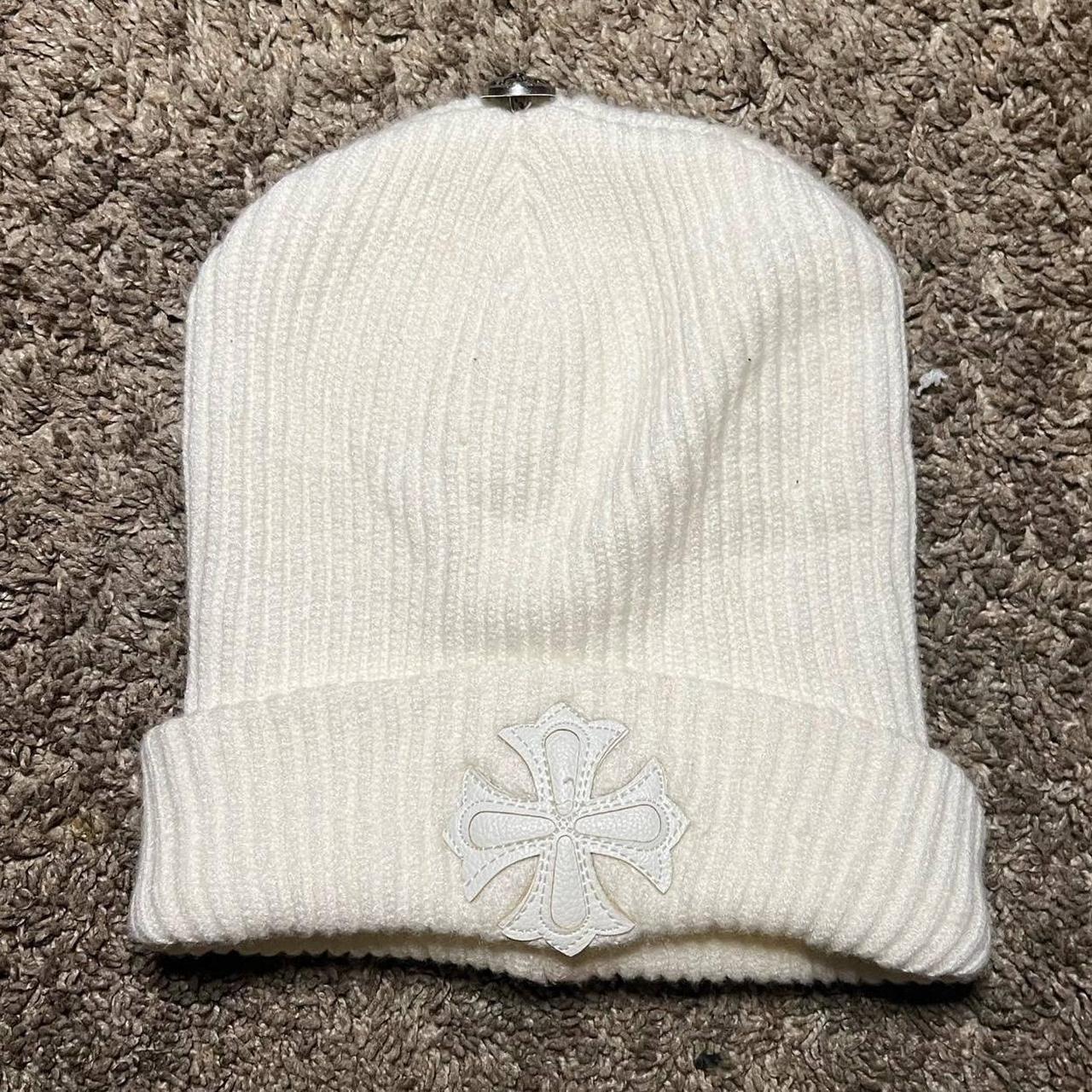 Chrome Hearts White Beanie | Depop