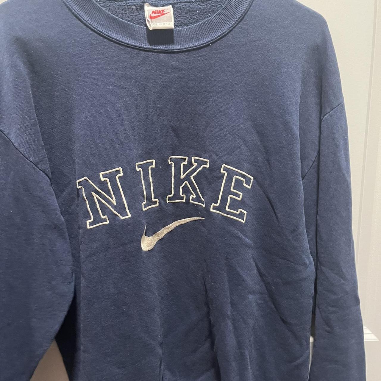- vintage Nike navy blue sweatshirt - over sized fit... - Depop