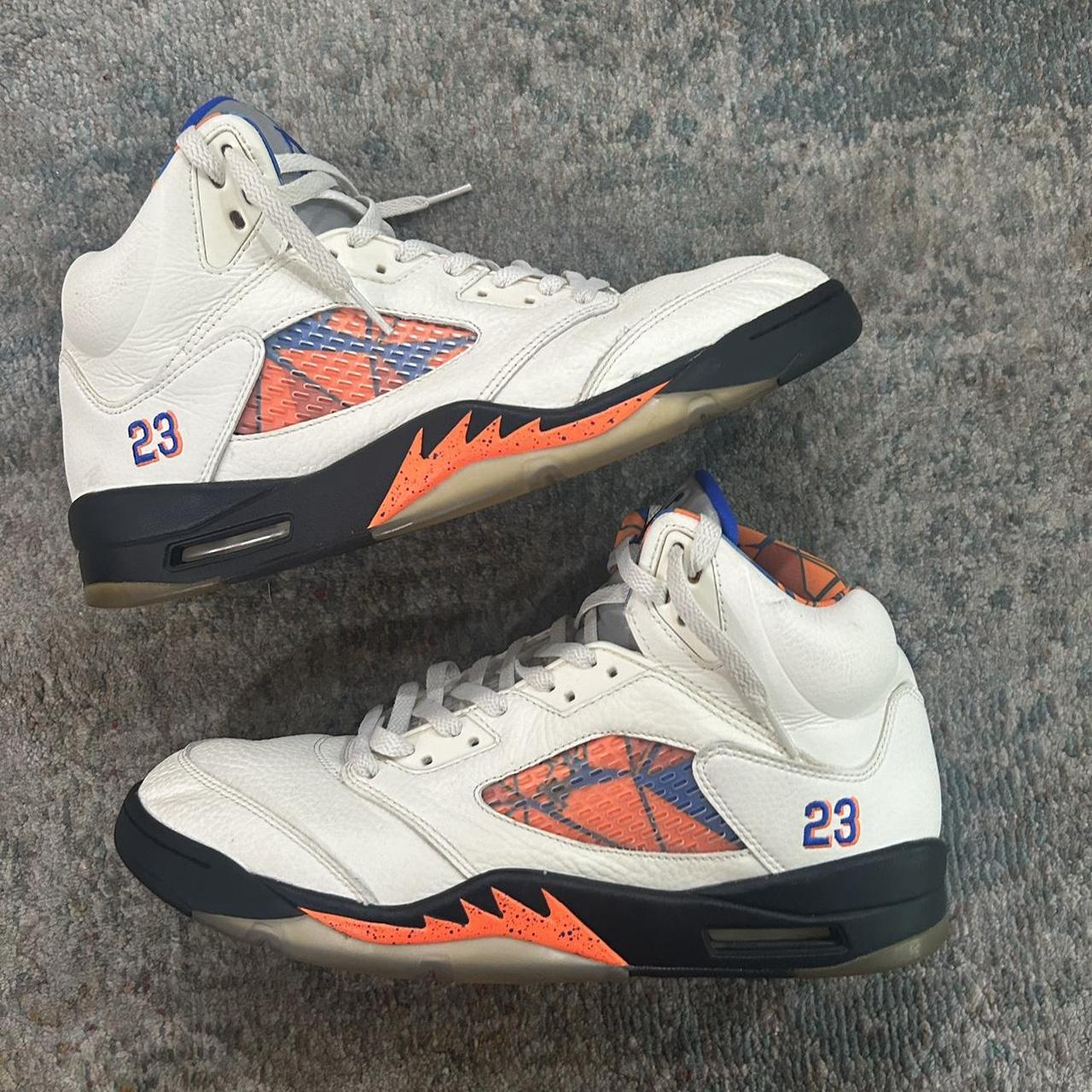 Jordan retro 5 blue and orange on sale