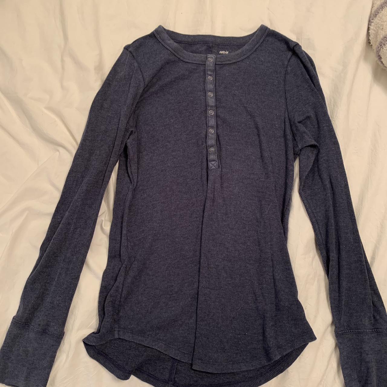 2 Aerie long sleeve button tops. Super cute and... - Depop