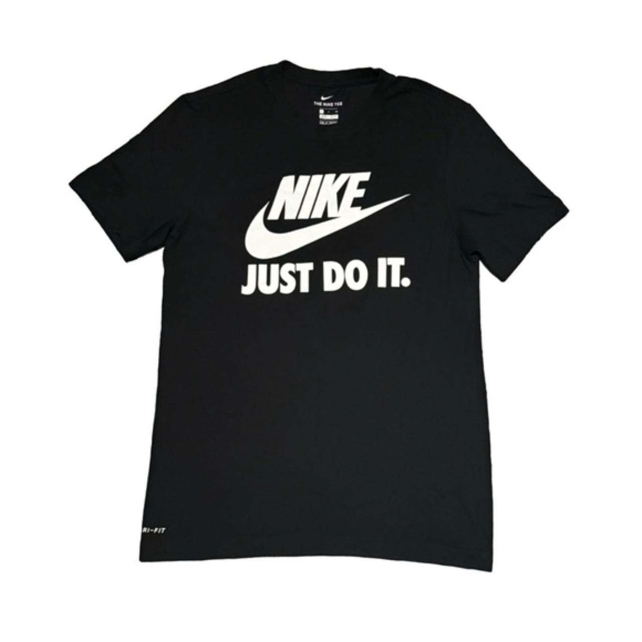 Nike Dri Fit “Just Do It” T-Shirt Black Men Size... - Depop