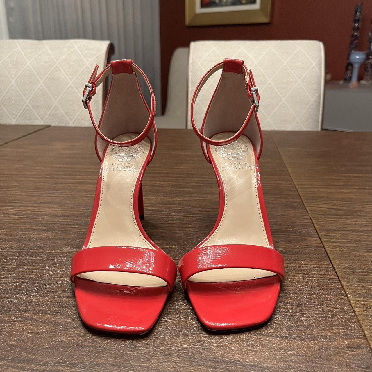 Vince Camuto sexy candy-apple red sandals with high - Depop