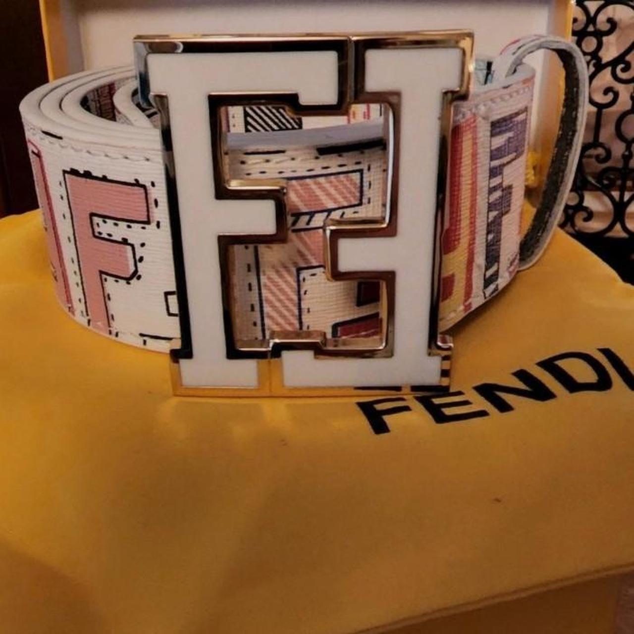 Fendi belt 2024 multicolor white