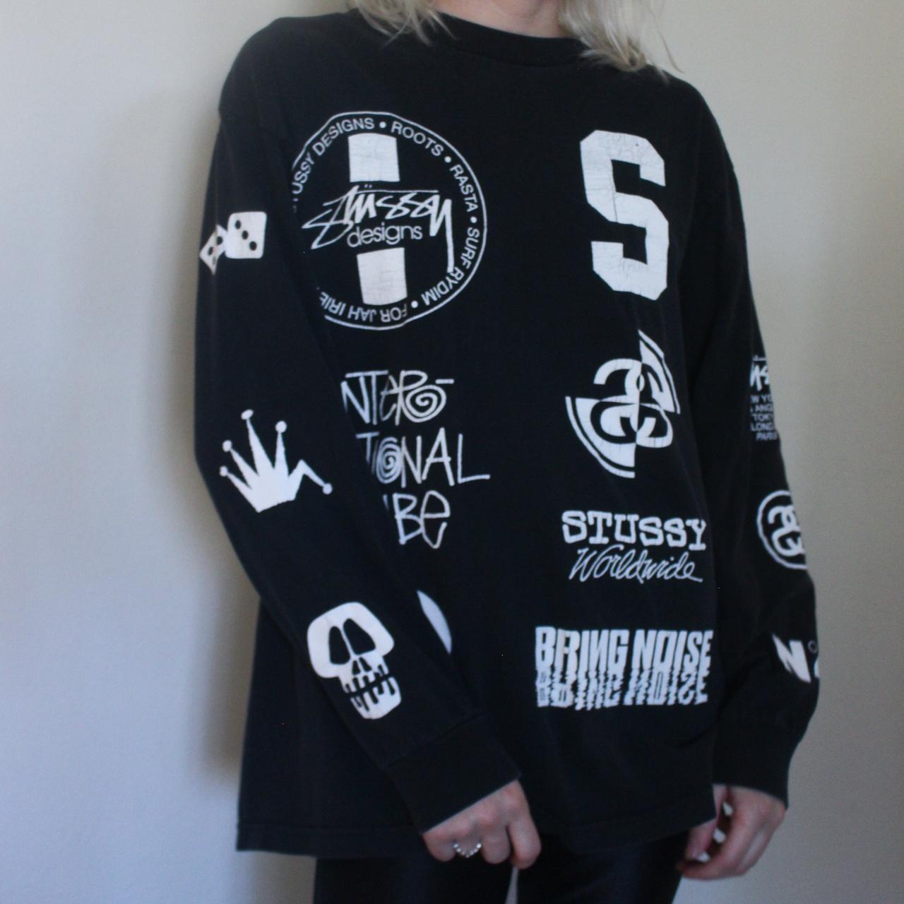 Vintage Stussy Long Sleeve Tee Satisfy the inner | Depop