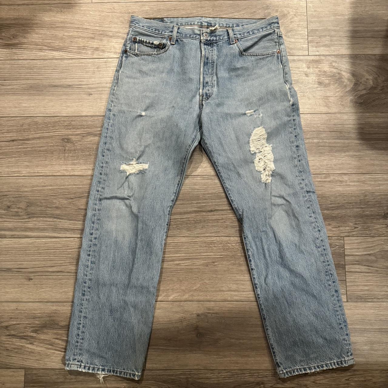 Light blue washed Levi jeans Size 36x32 - Depop