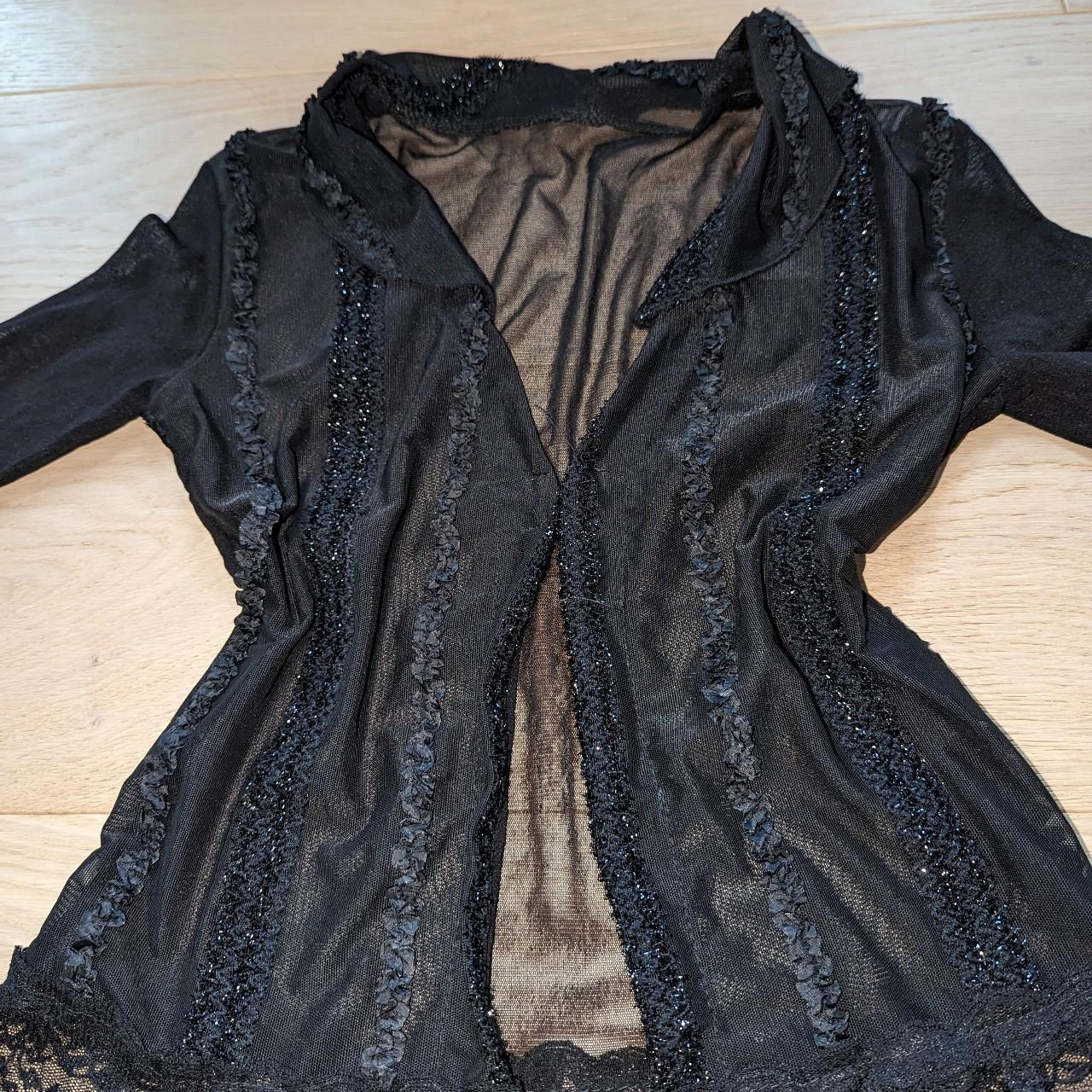 Vintage sheer mesh black top This vintage blouse is... - Depop