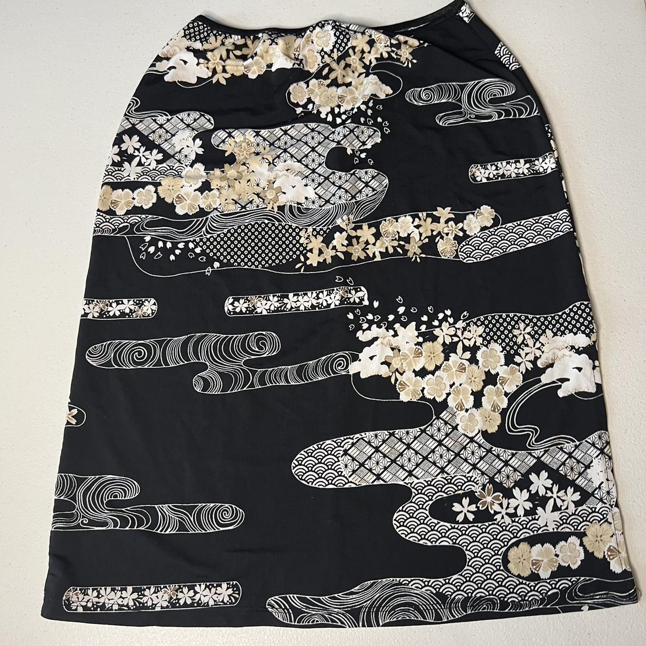 🤩, silky Asian art inspired skirt by Wild... Depop