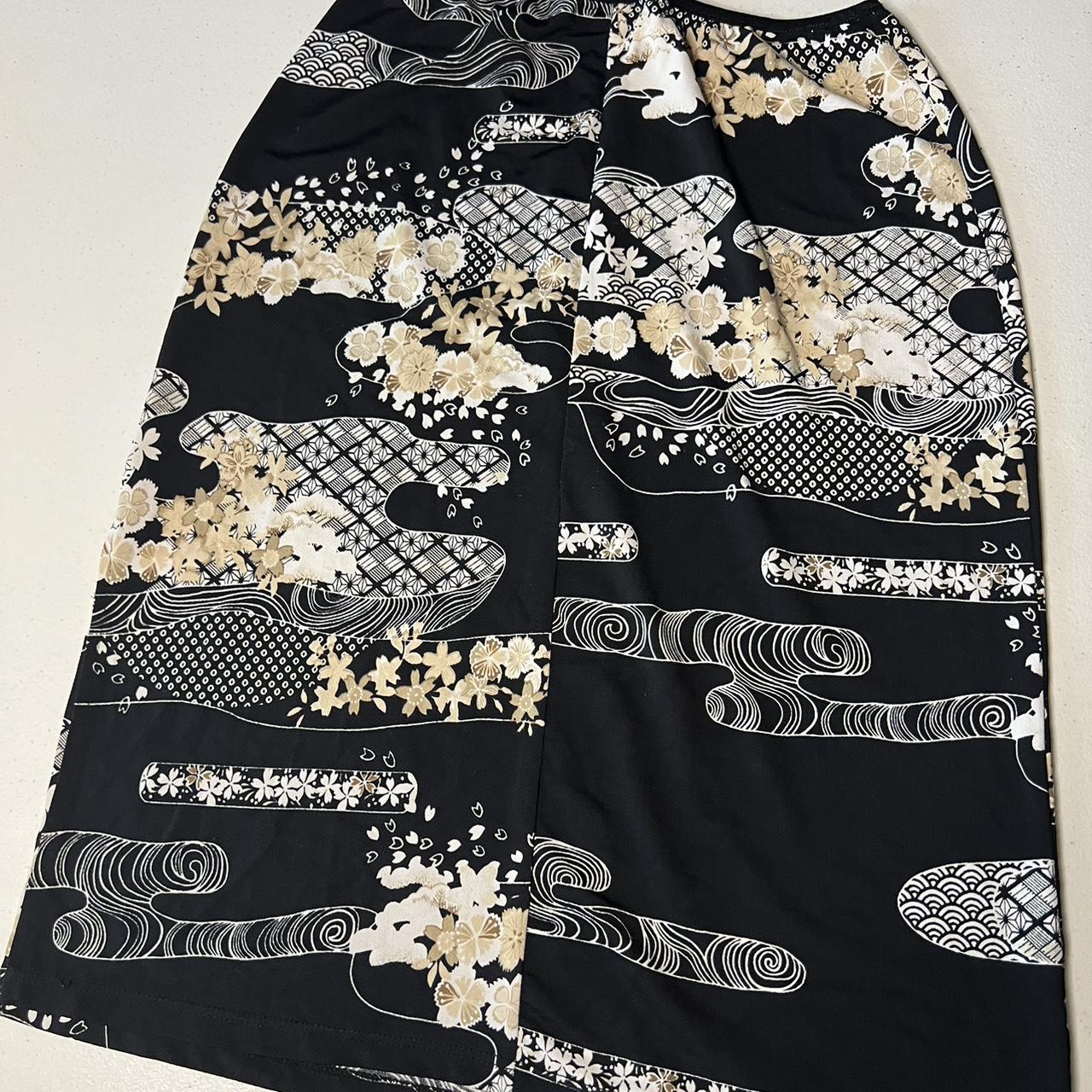 🤩, silky Asian art inspired skirt by Wild... Depop