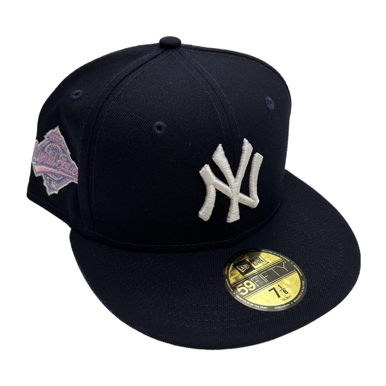 new york yankees new era fitted hat in navy and... - Depop