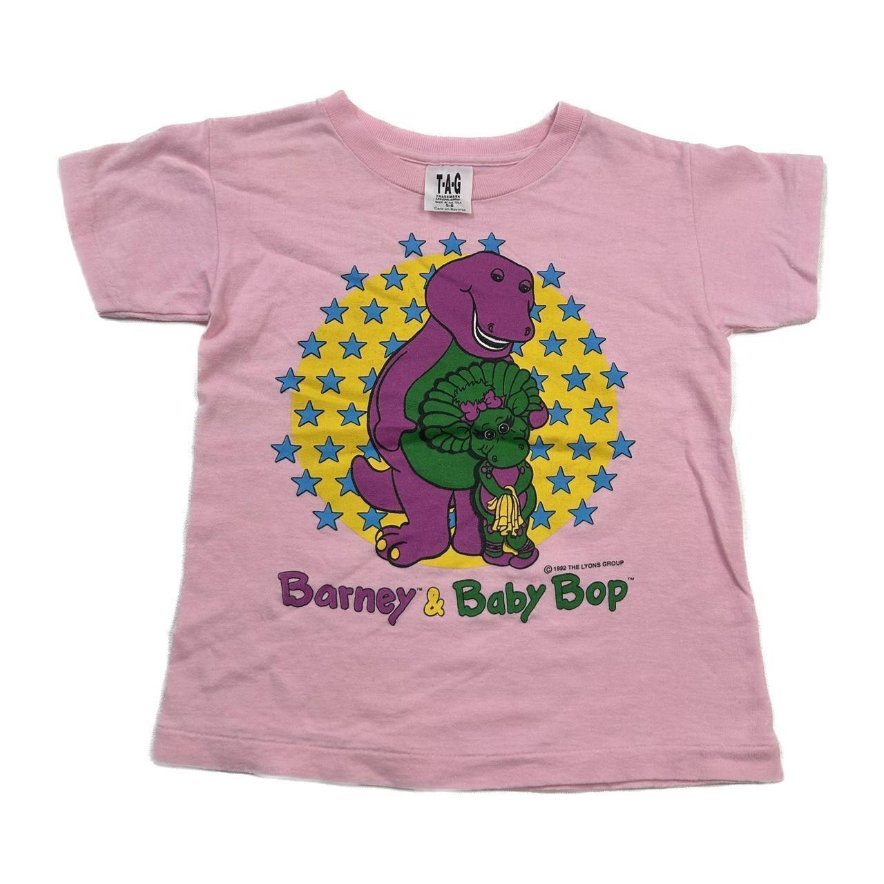 vintage 90s barney the dinosaur kids tee Premium | Depop