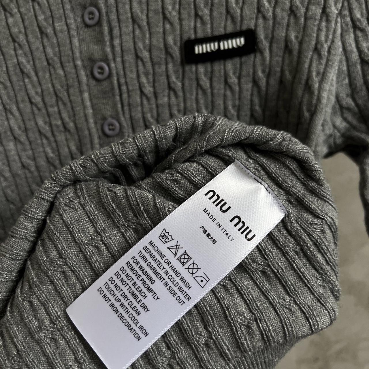 Miu Miu Women's Sweater - Grey - L – Grey Miu Miu… - image 4