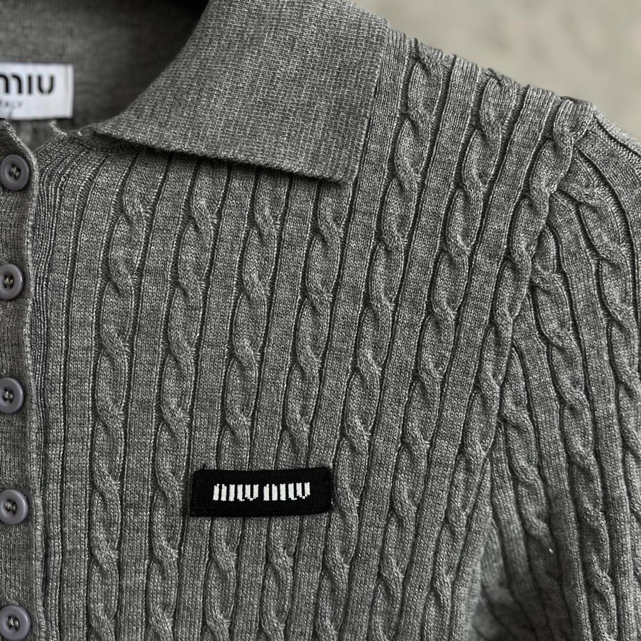 Miu Miu Women's Sweater - Grey - L – Grey Miu Miu… - image 3