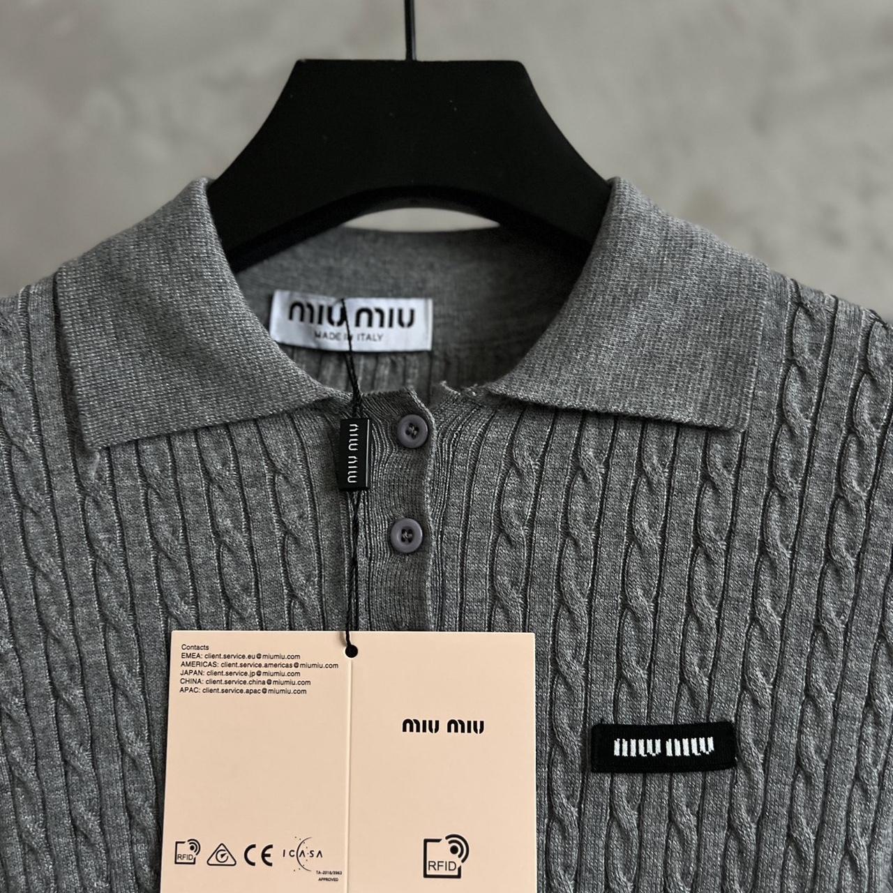 Miu Miu Women's Sweater - Grey - L – Grey Miu Miu… - image 7