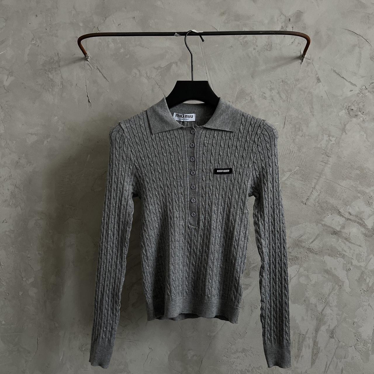 Miu Miu Women's Sweater - Grey - L – Grey Miu Miu… - image 1