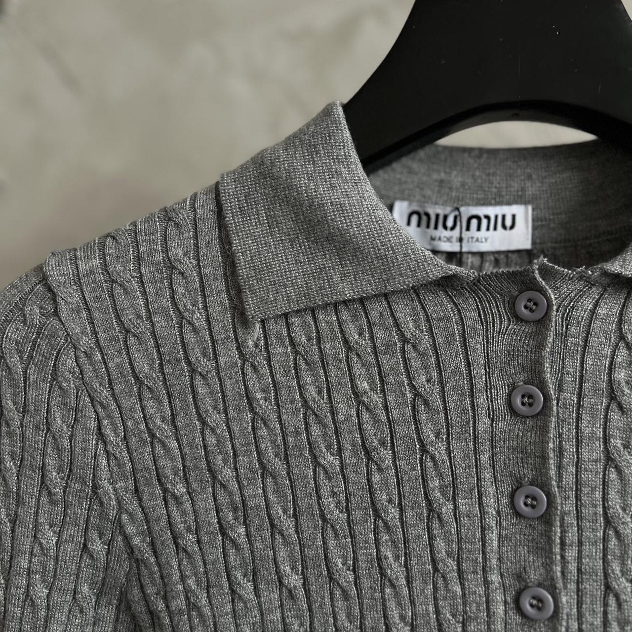 Miu Miu Women's Sweater - Grey - L – Grey Miu Miu… - image 6