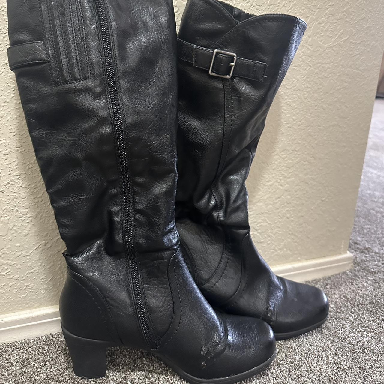 Women’s black dress boots, in good condition... Depop