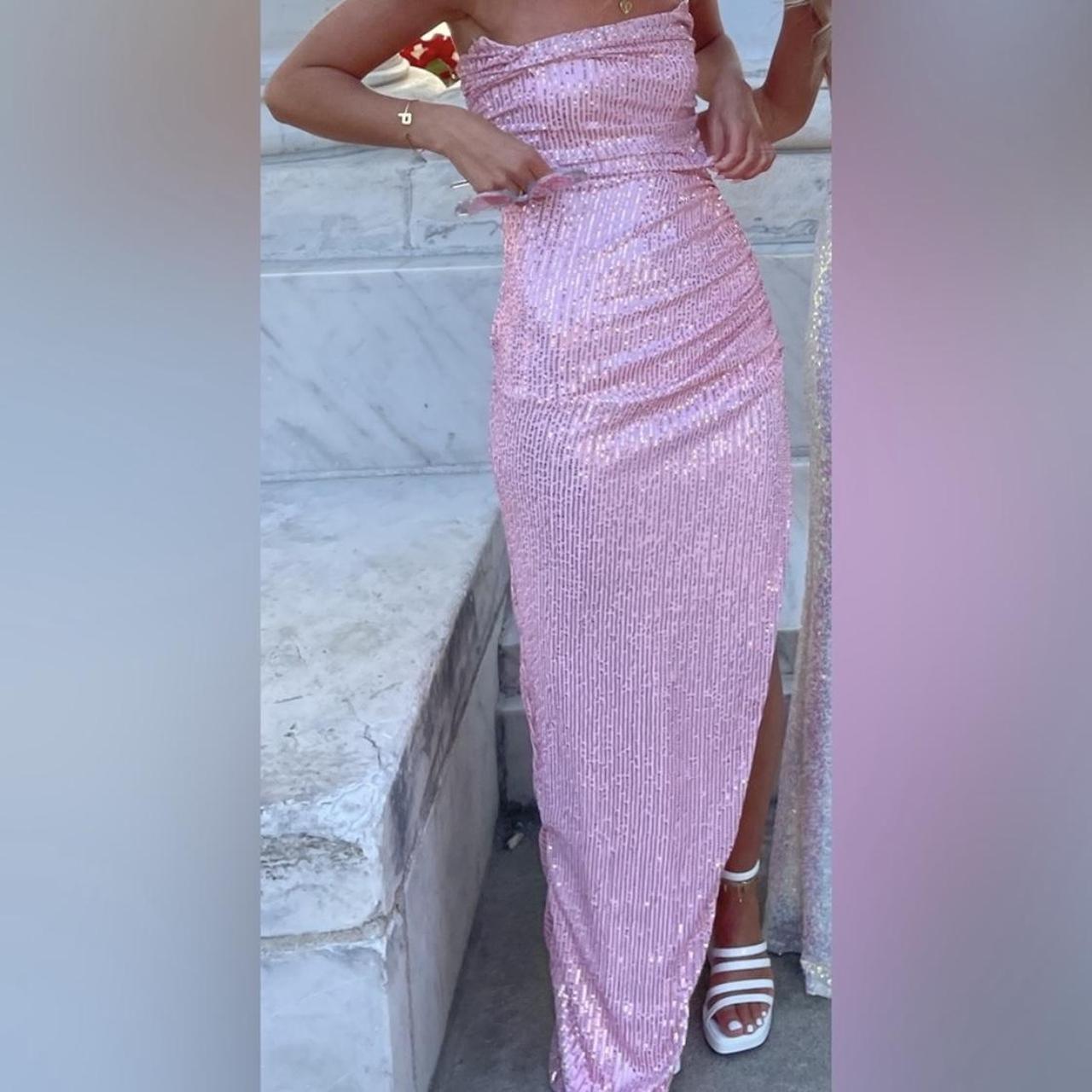 Pink Prom Dress Lucy in the Sky, only worn once.... Depop