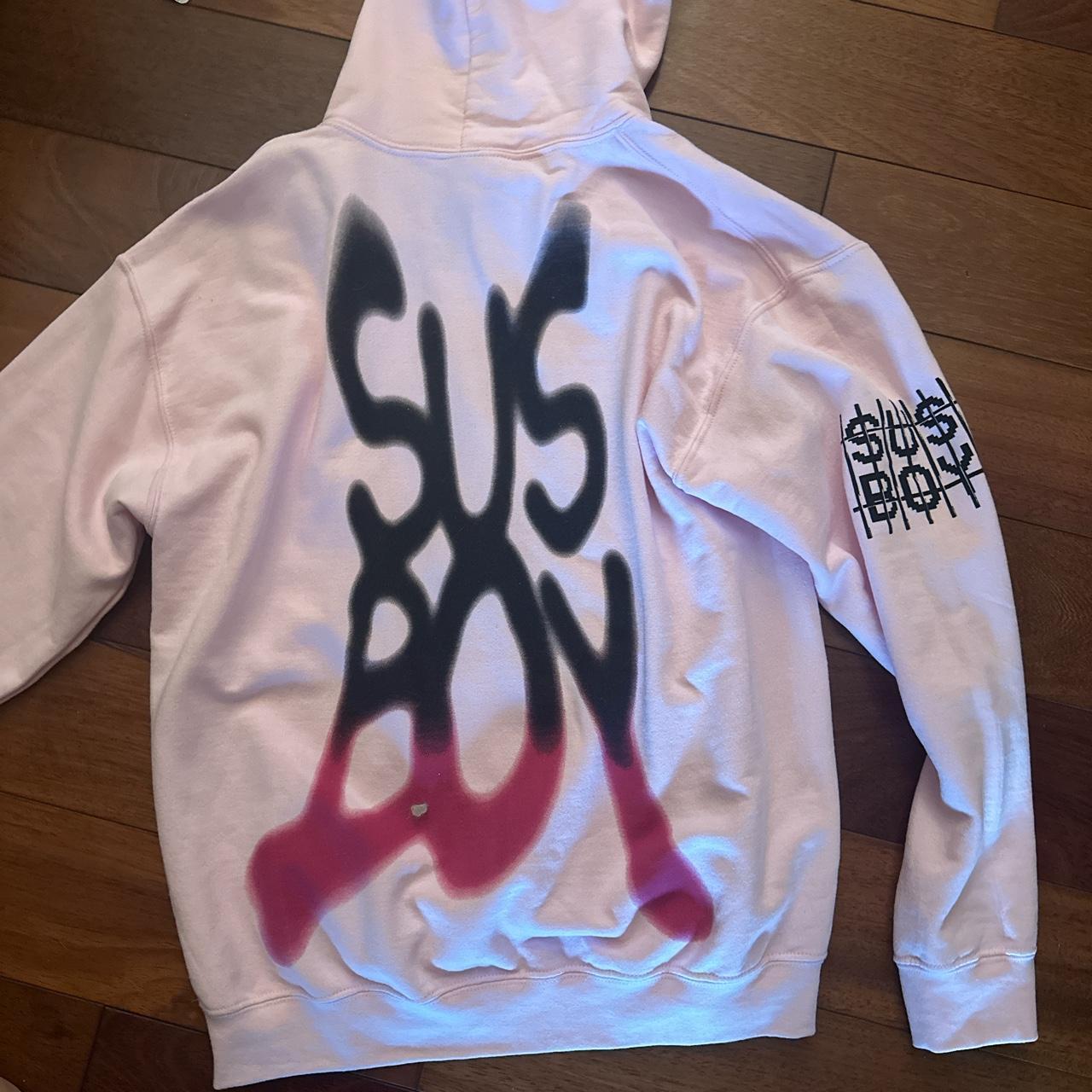 Sus boy lil peep pink hoodie- worn once Medium - Depop