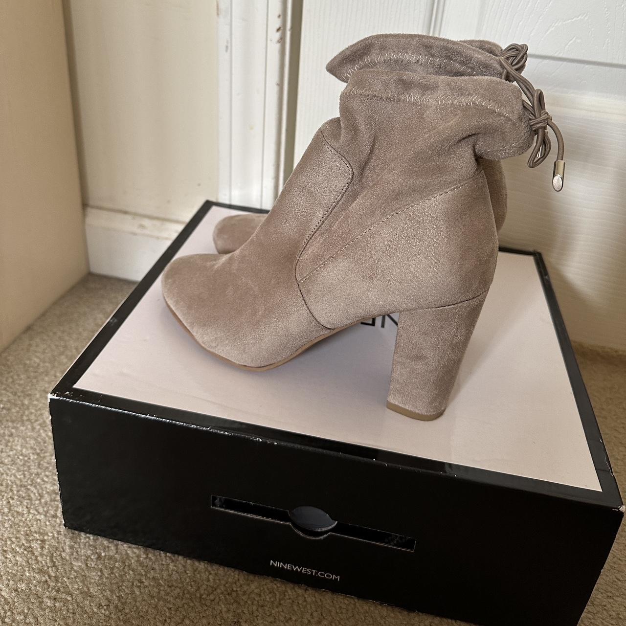 Nine West sock boots platform heels with tie back