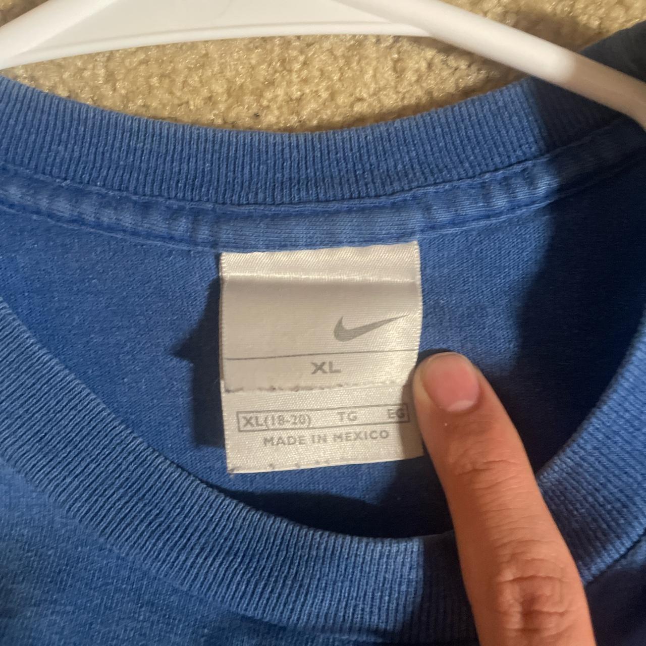 Vintage 2000s grey tag blue nike football tee. Tag... - Depop