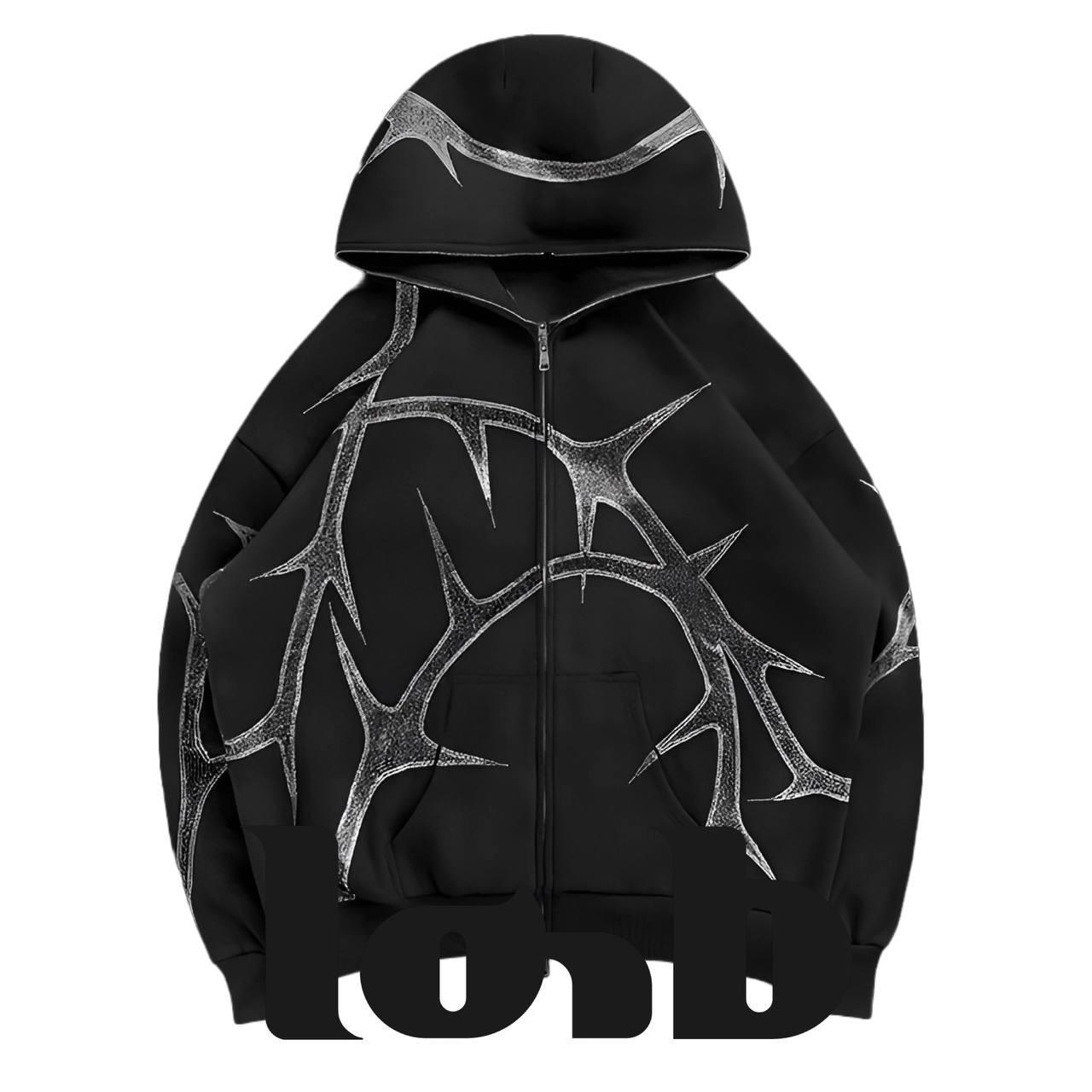 Rhinestone Print Oversized Hoodie Style:... - Depop