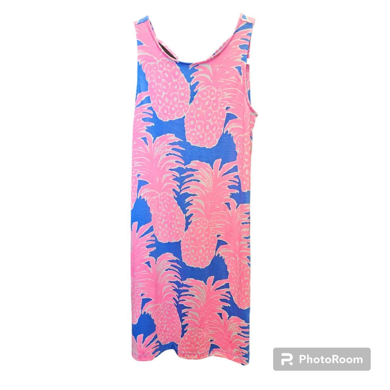 NEW Lilly Pulitzer Blue & Hot Pink Kristin Pineapple... - Depop