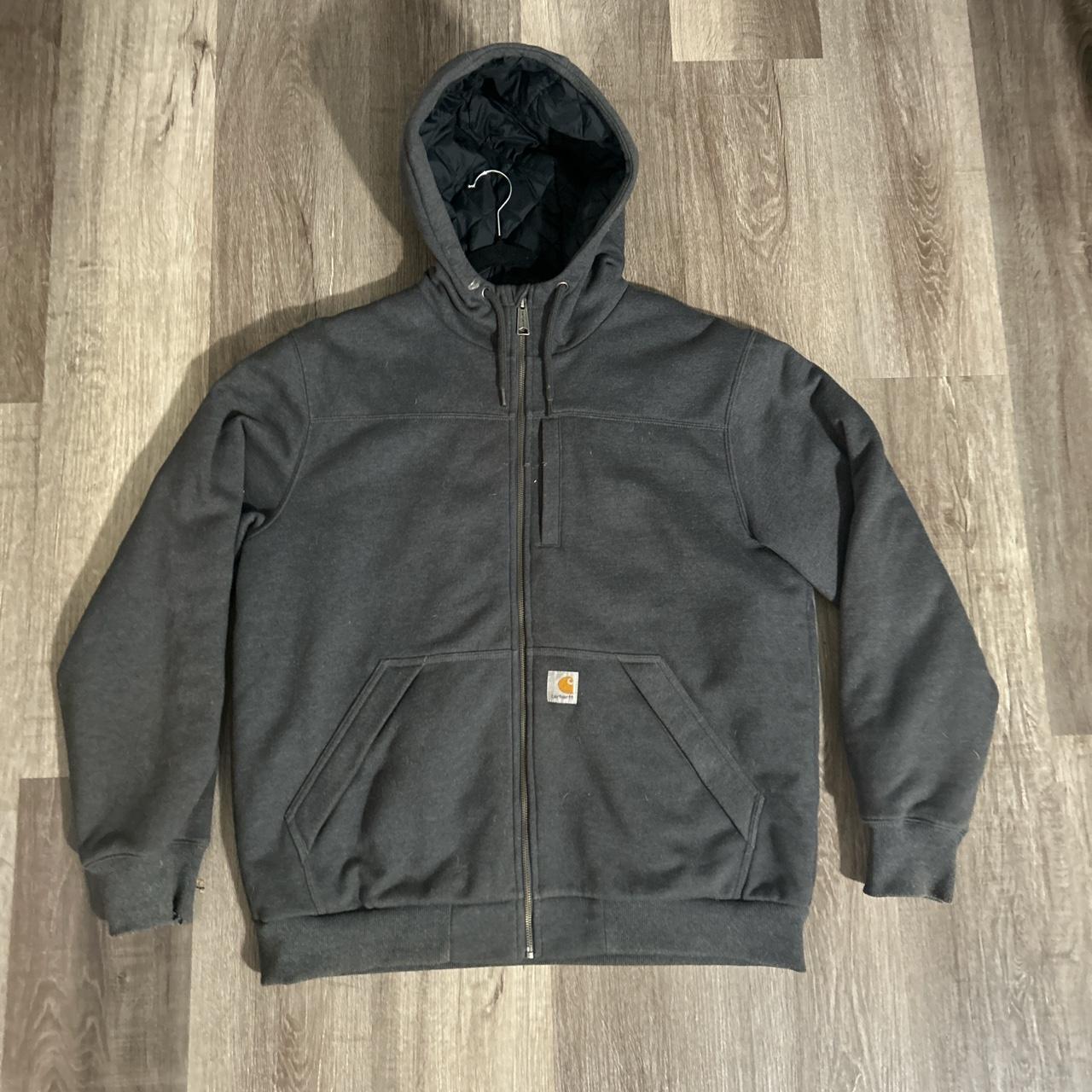 Carhartt jacket heavy weather duty dark grey... - Depop