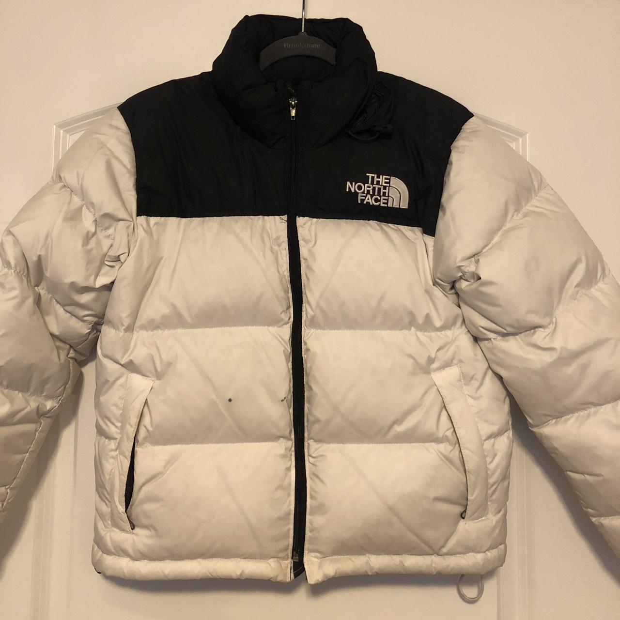 The north face puffer white winter jacket, really... - Depop