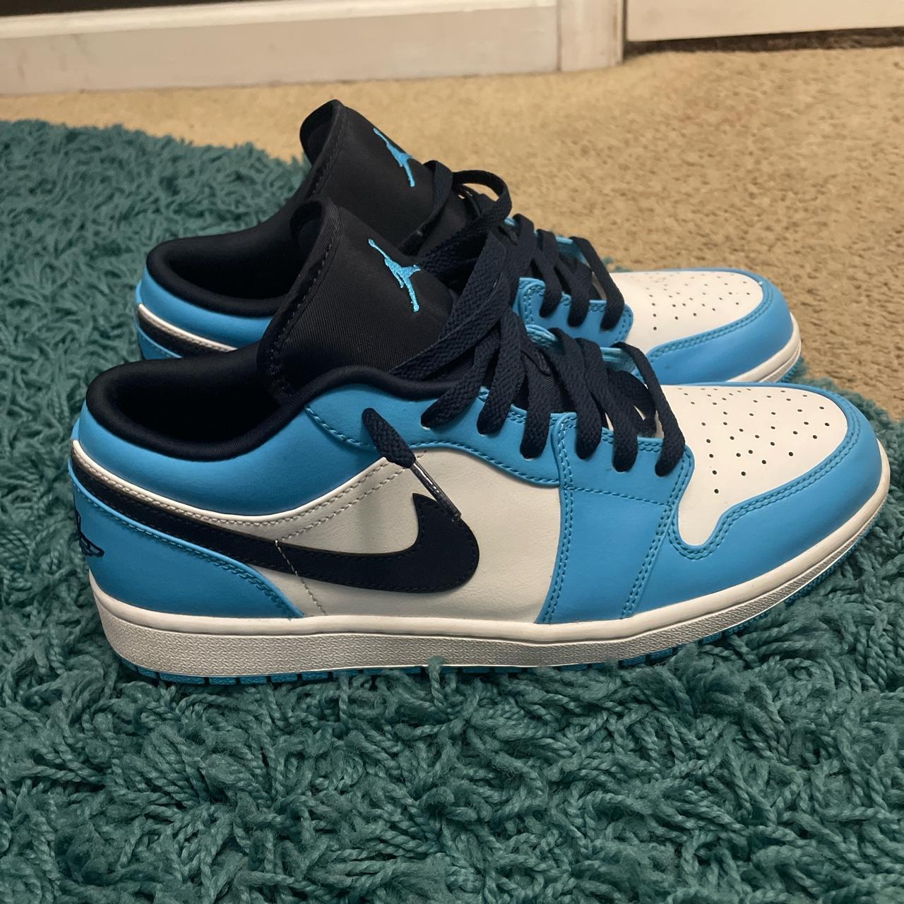 jordan 1 low unc size 10.5 worn slightly small tear... - Depop