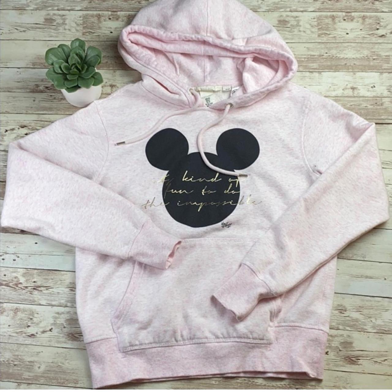 H M Disney Mickey Mouse pink hoodie for women teen. Depop