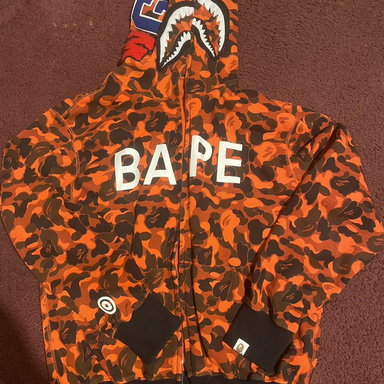 BAPE x XO Camo Shark Full Zip Hoodie Zipper