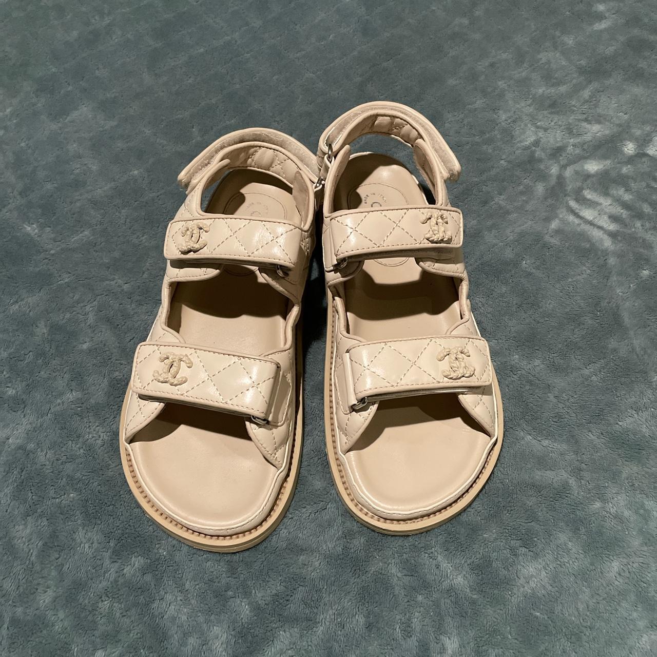 Tan on sale chanel sandals