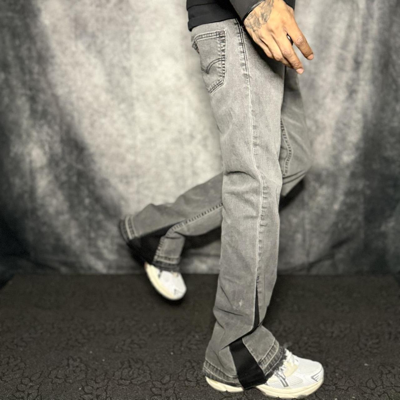 custom mnml.la zipper jeans personally customized by - Depop