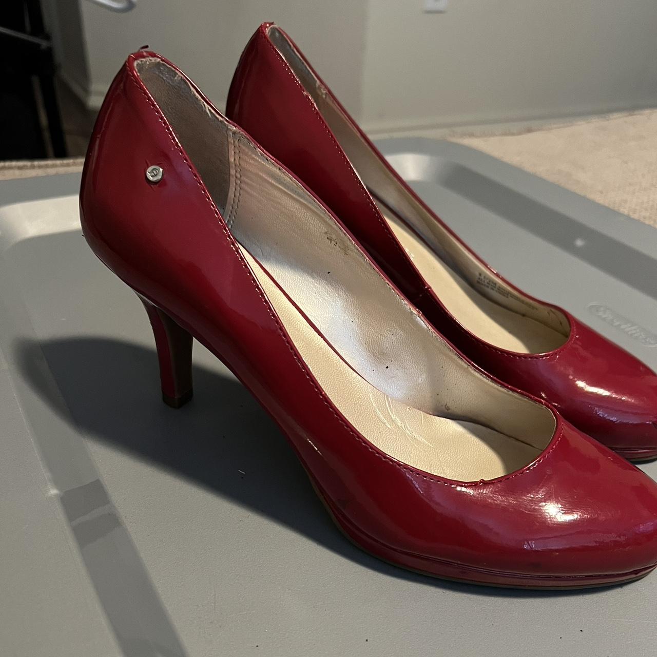 Red pump heels super cute by Etienne Aigner size 8.5 Depop