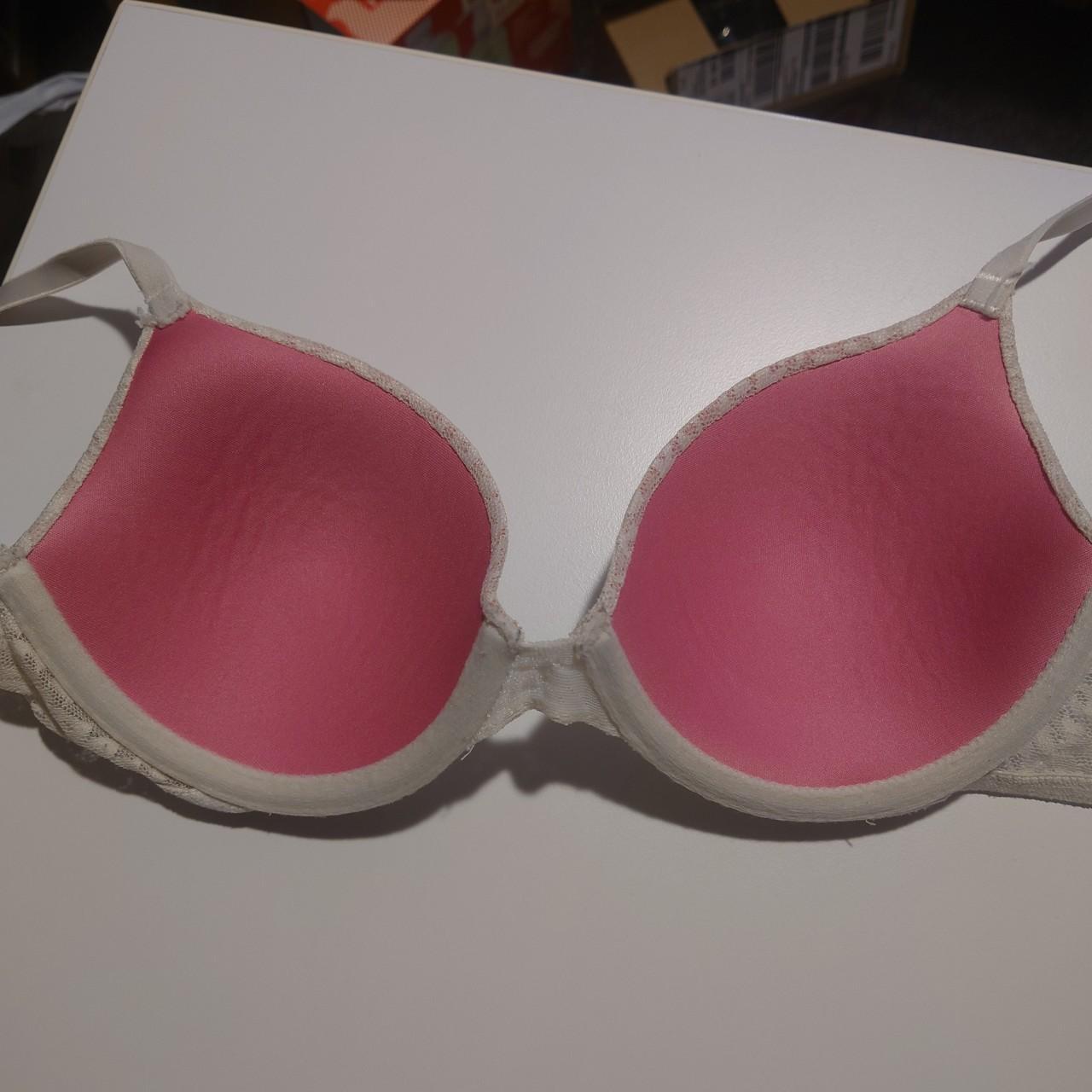 VS Pink Wear Everywhere T-Shirt Bra in laced white,... - Depop