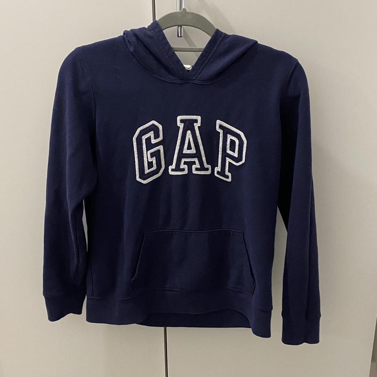 Classic vintage navy blue GAP hoodie Embroidered. Depop