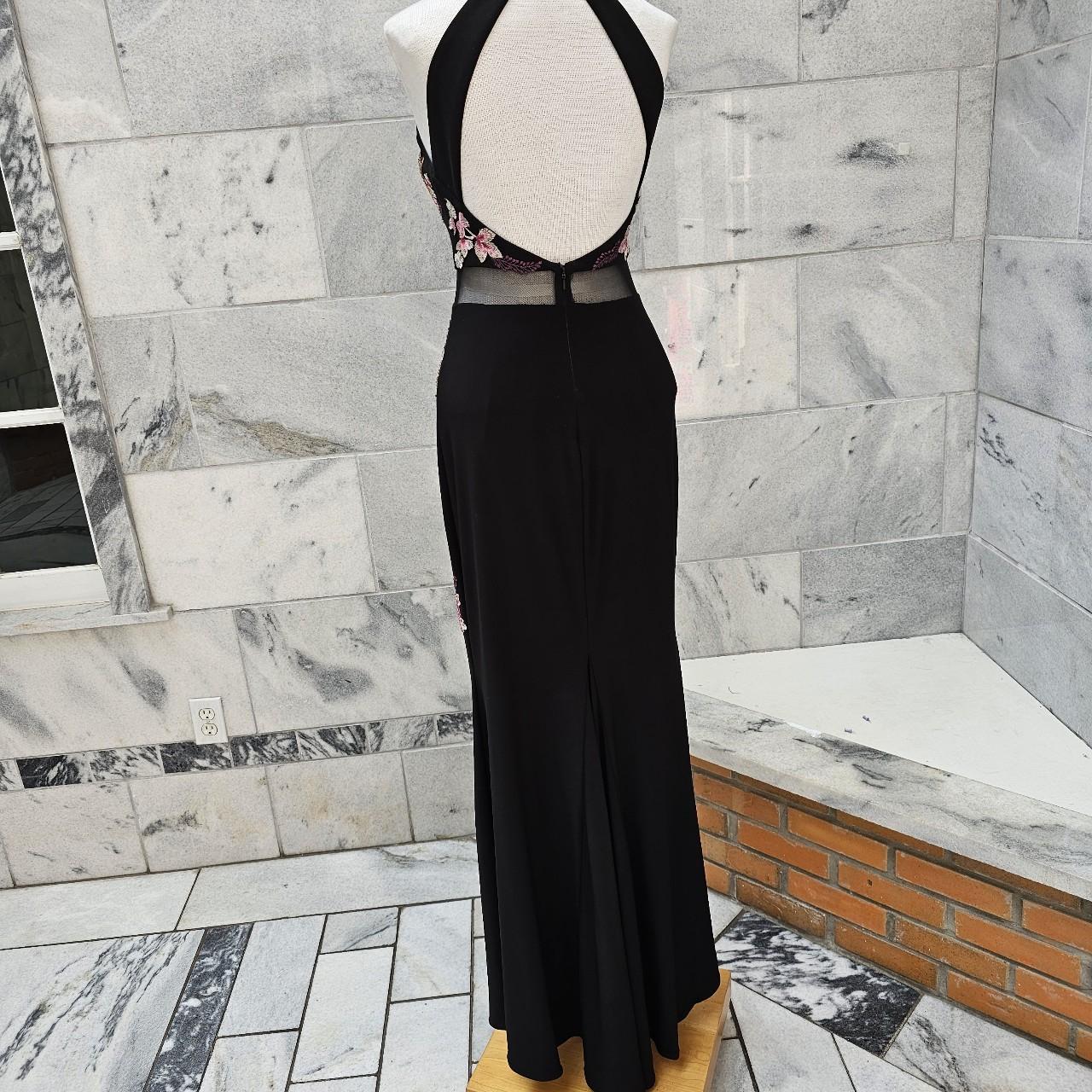 XSCAPE Black Gown Long buy Dress Black 4