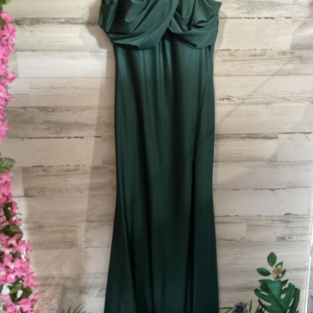 Strapless Green Dress Size 13/14 Depop