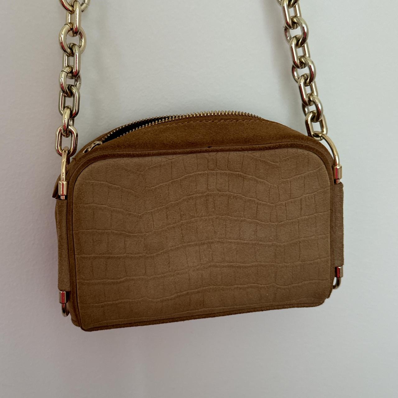Zara Brown Suede Crossbody Bag Zara Sling Bag Vintage Tan