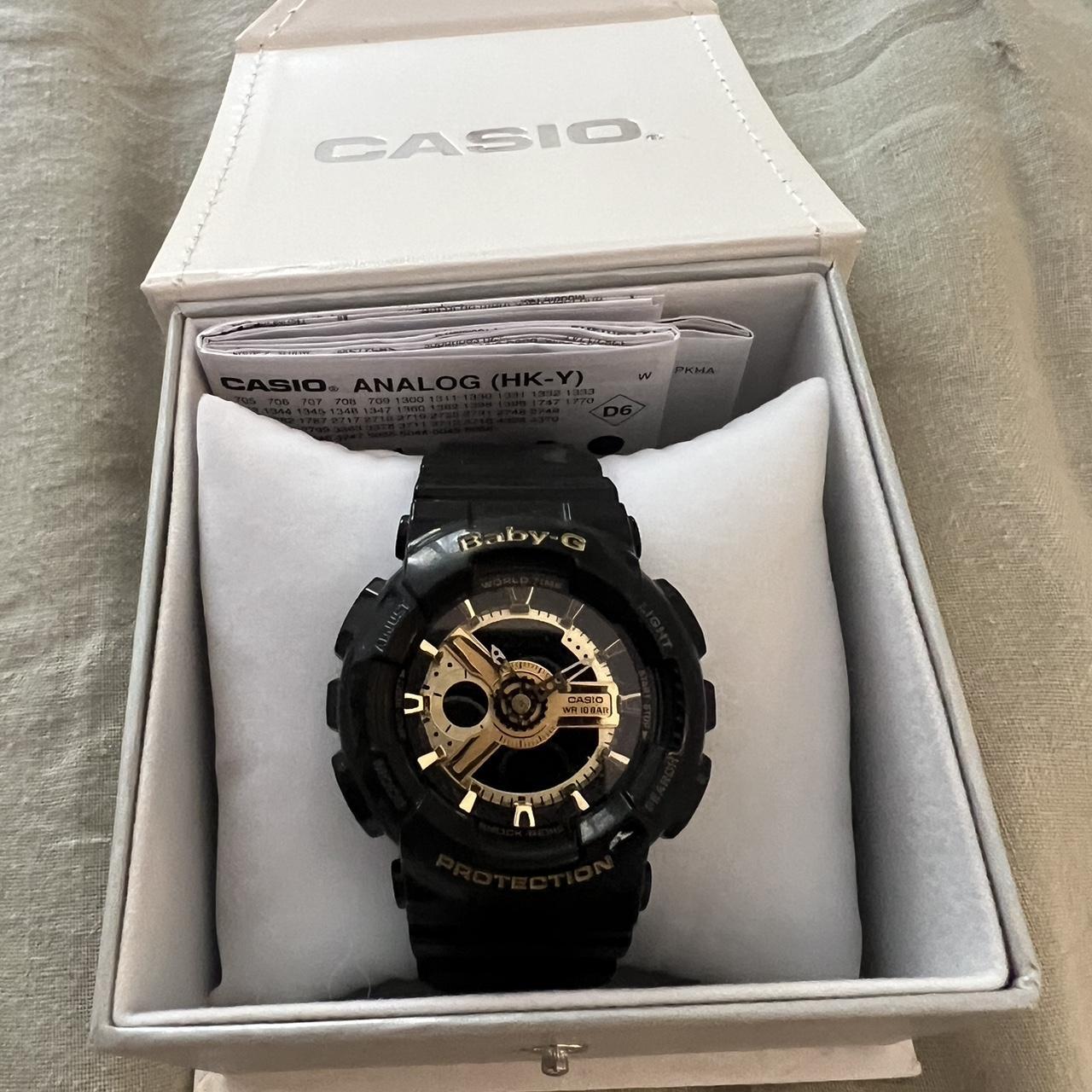 Black and gold baby g watch best sale