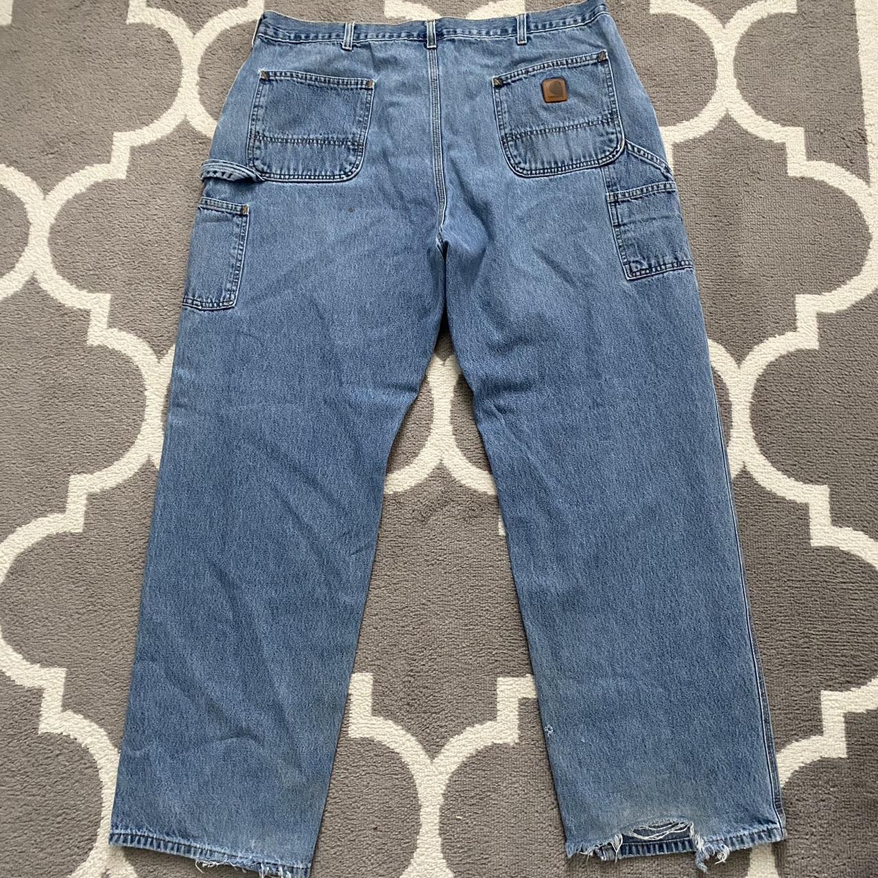 vintage very baggy carpenter carhartt jeans size 38x32 - Depop