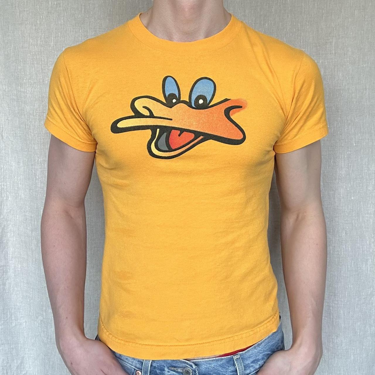 2000s Donald Duck Inspired Vintage yellow T-shirt.... - Depop