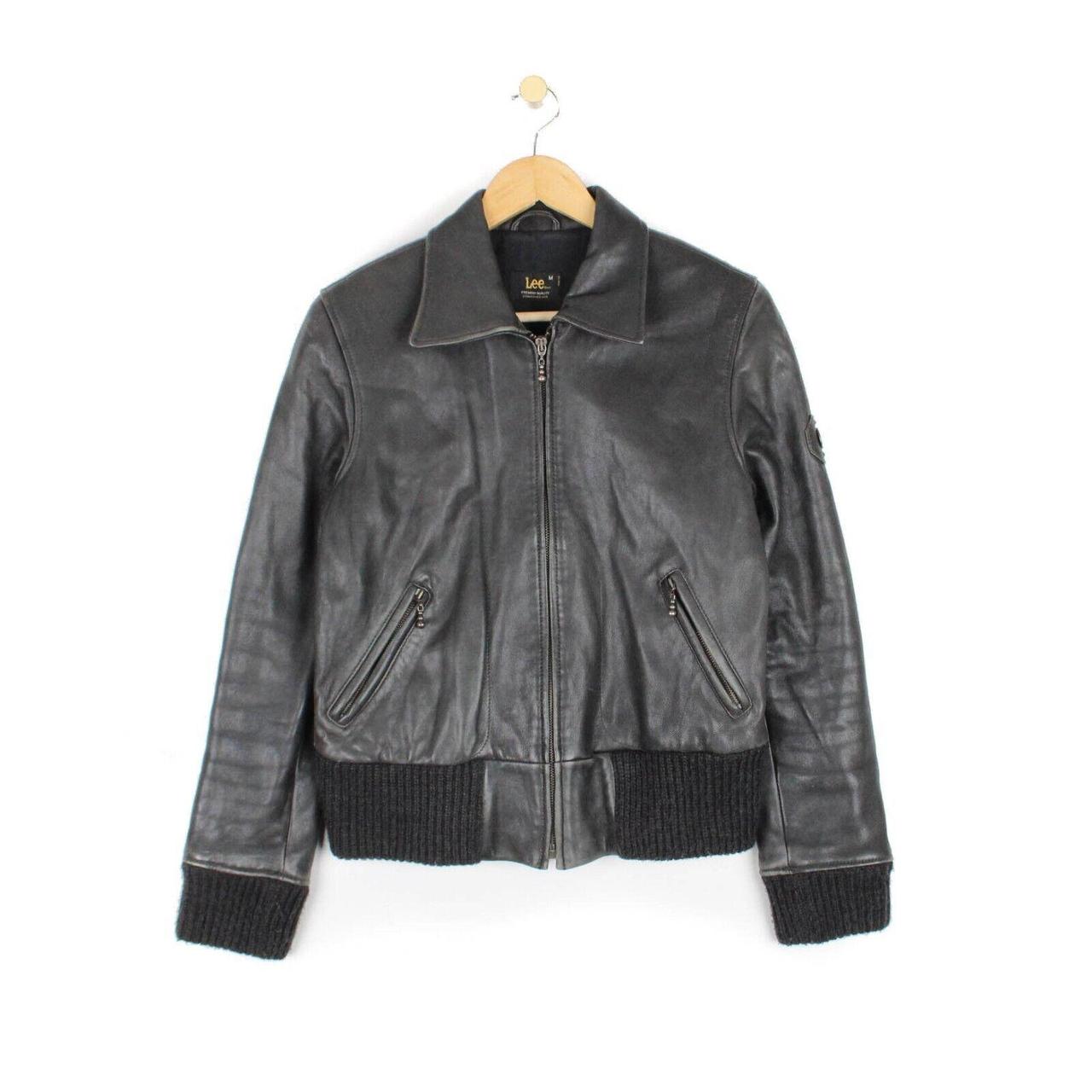 Lee Vintage Lamb Leather Jacket Collared Black Full... - Depop