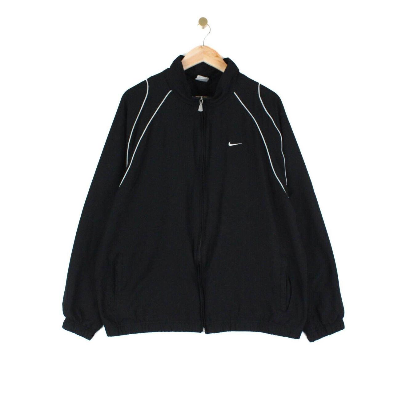 Vintage Nike Track Jacket Black Full Zip Lined... - Depop