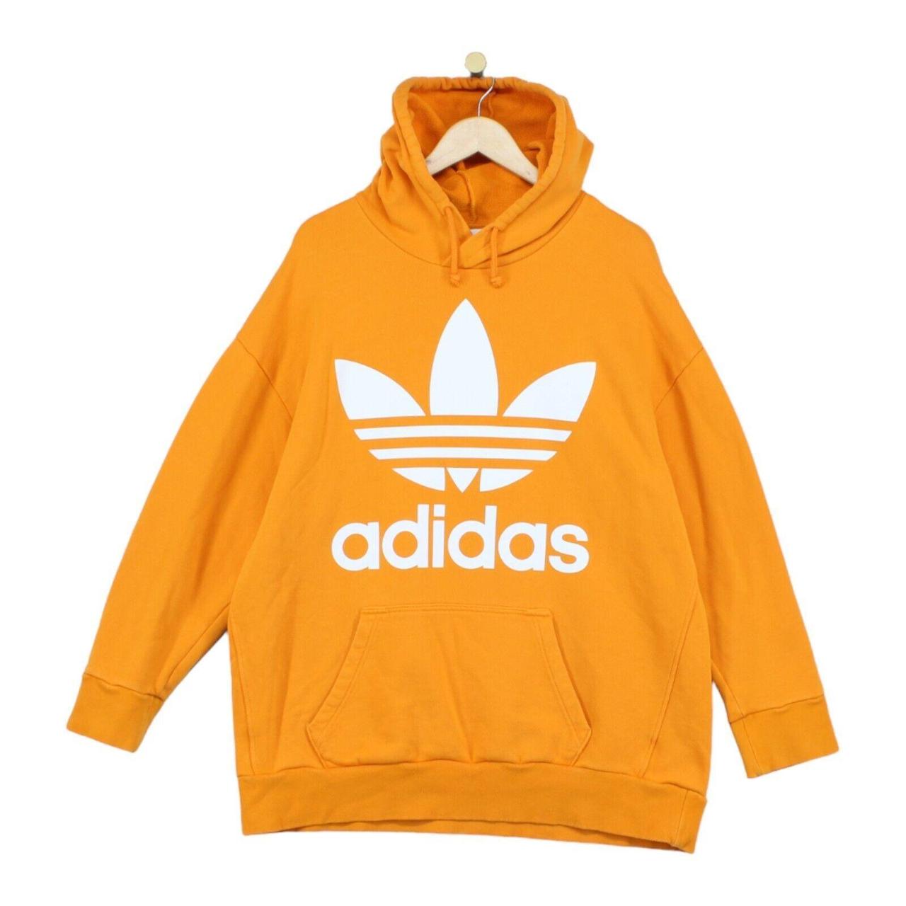 Adidas orange hoodie large mens