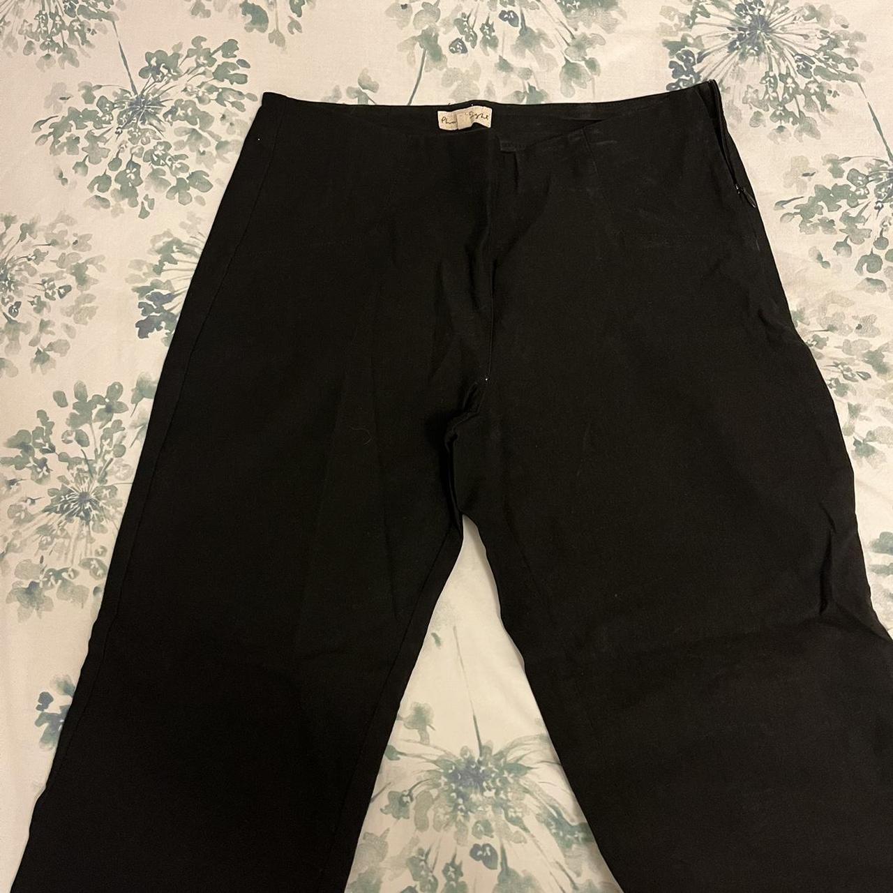 Black low waisted cropped trousers from phase eight... - Depop