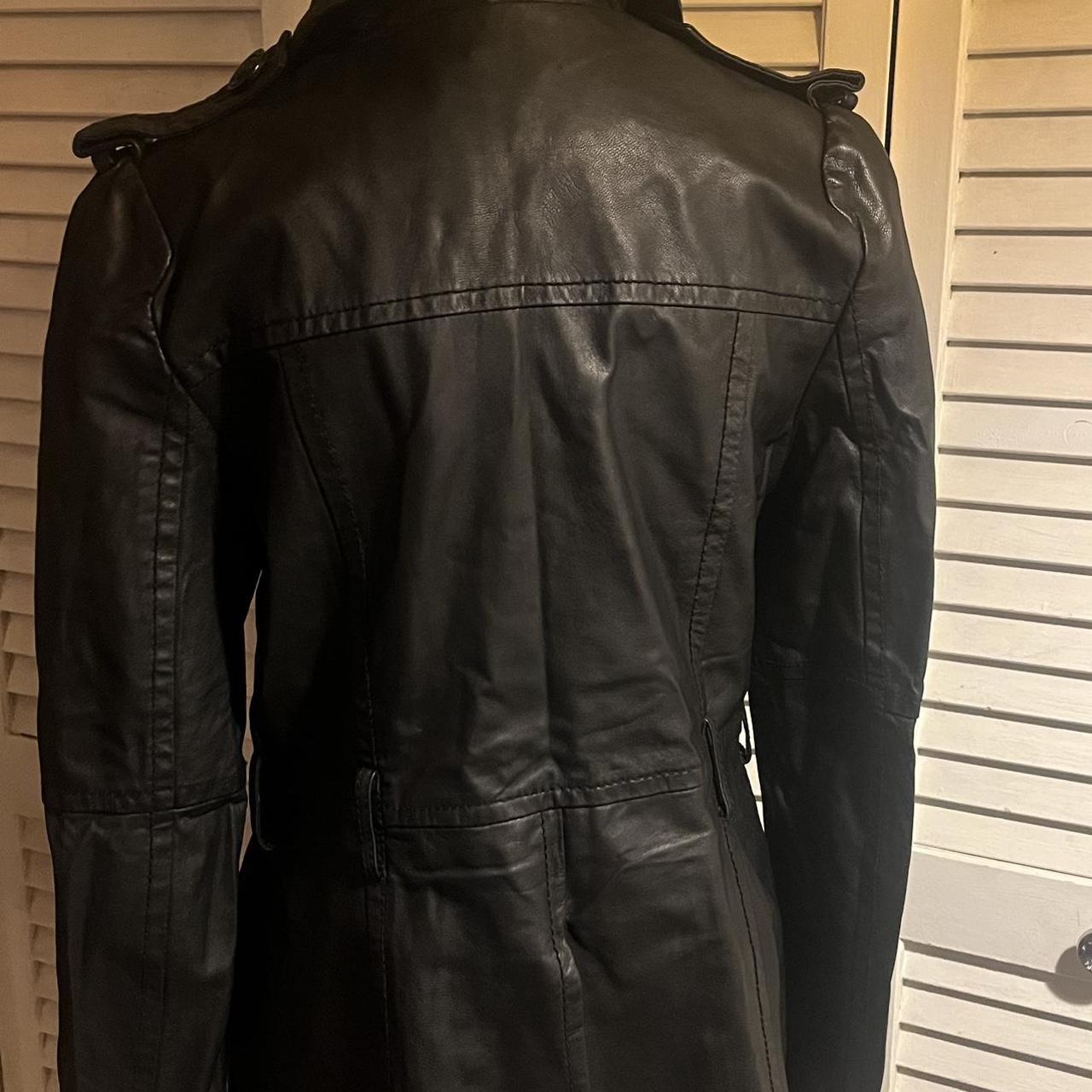 Vintage Leather Trench Black Coat Leather Depop