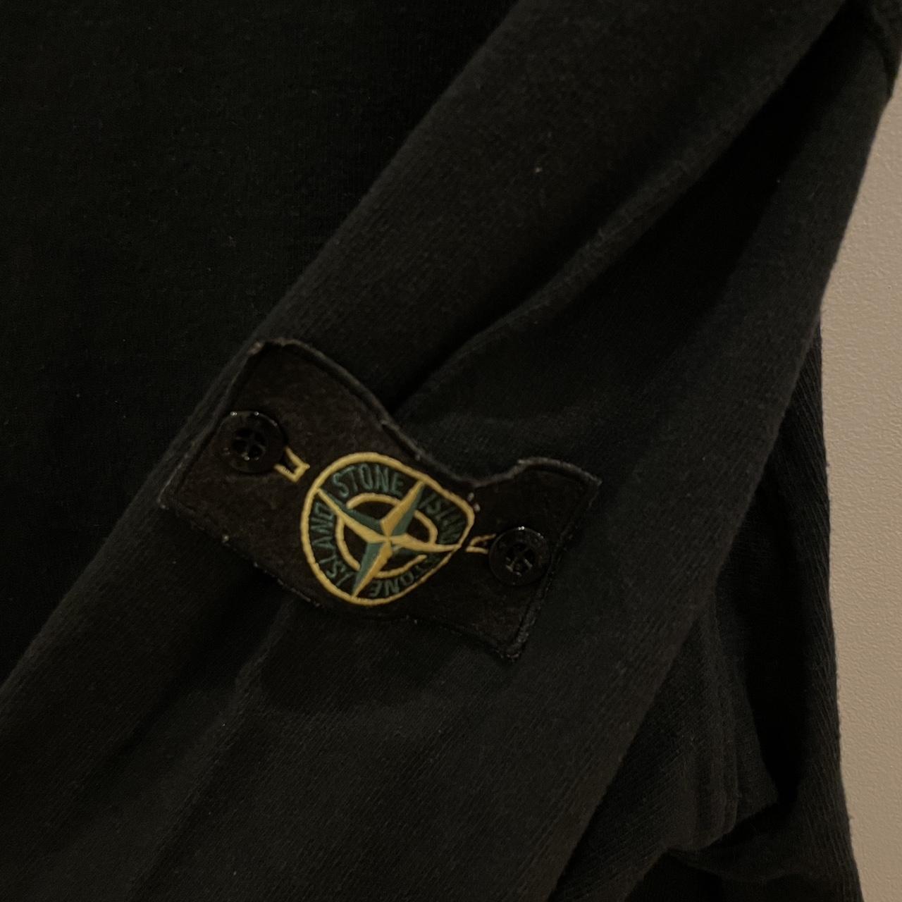 Stone island mens black long sleeve shirt with... - Depop